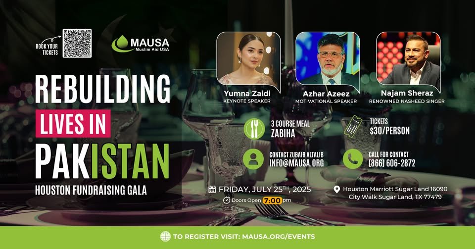 Rebuilding Lives in Pakistan Fundraising Gala | Houston Event with Yumna Zaidi & Najam Sheraz