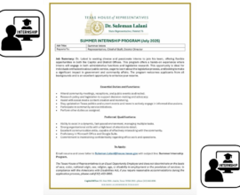 Dr. Suleman Lalani's 2025 Summer Internship Program