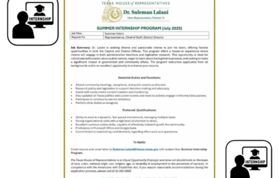 Dr. Suleman Lalani's 2025 Summer Internship Program