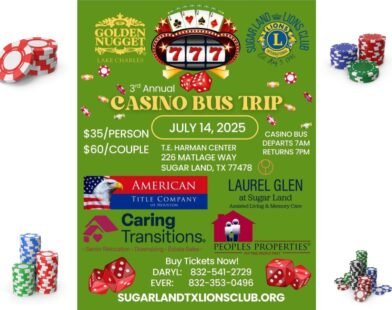 3rd Annual Casino Bus Trip – Sugar Land Lions Club 2025