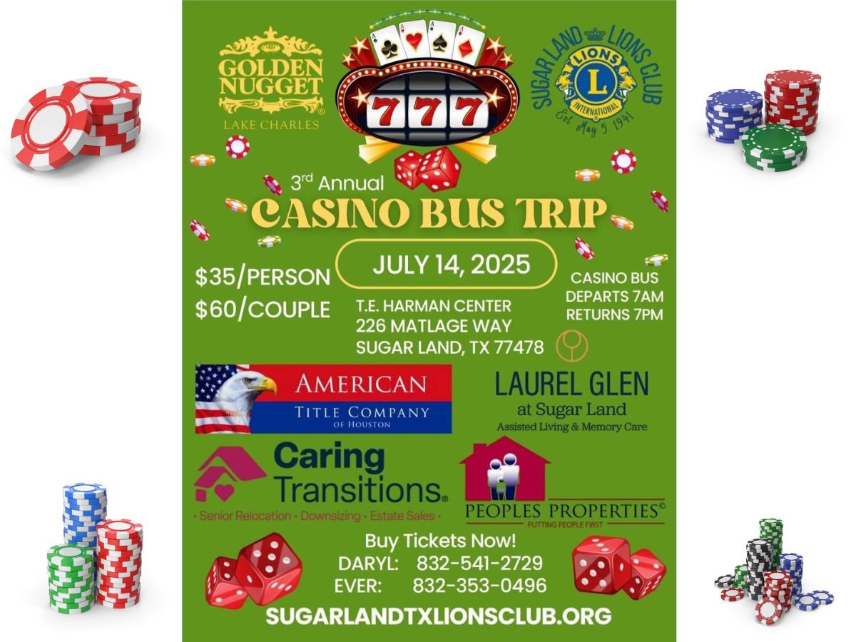 3rd Annual Casino Bus Trip – Sugar Land Lions Club 2025